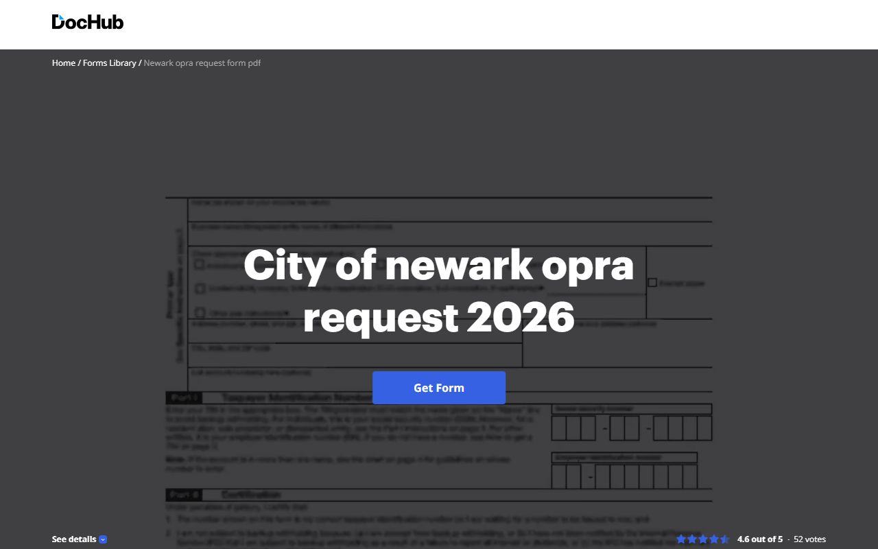 Newark OPRA request form for arrest records