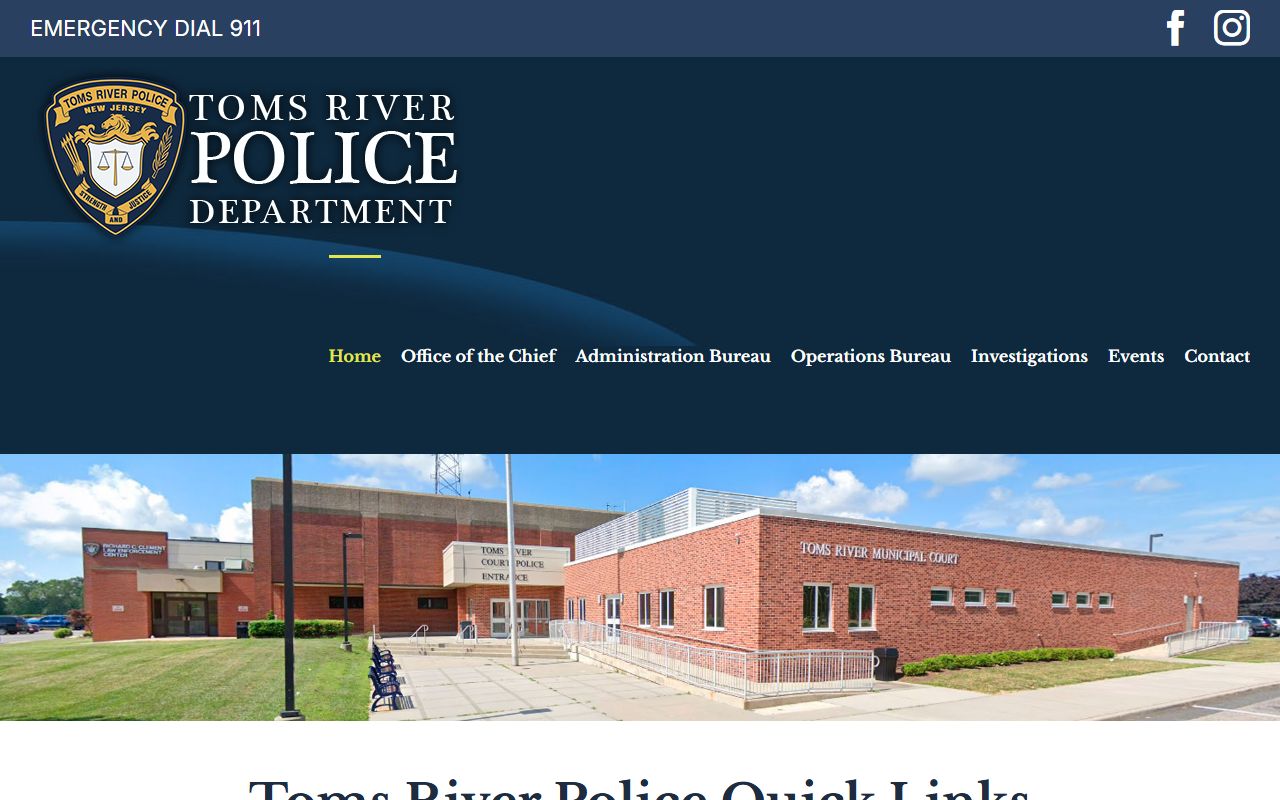 Toms River Police Department website for recent arrest records