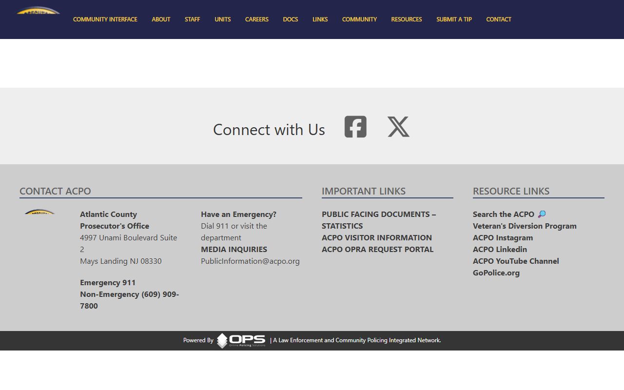 Atlantic County arrest records OPRA request portal