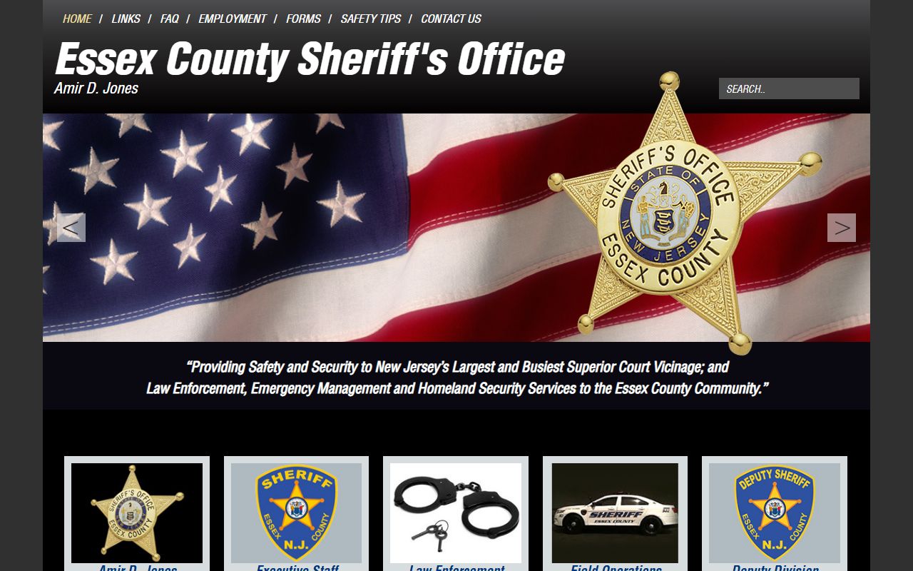 Essex County Sheriff website for Irvington arrest and inmate records