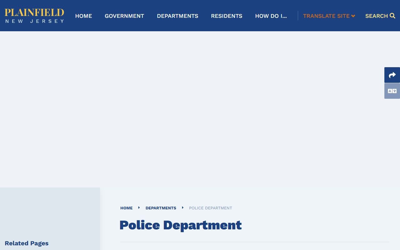 Plainfield Police Division website for arrest record inquiries